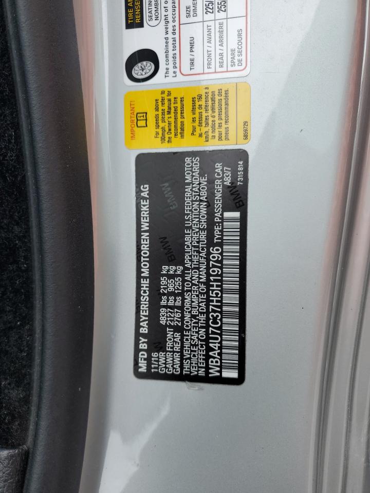 2017 BMW 430I VIN: WBA4U7C37H5H19796 Lot: 59486935