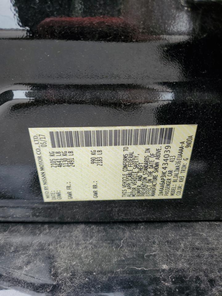 2017 Nissan Maxima 3.5S VIN: 1N4AA6AP3HC434039 Lot: 62537155