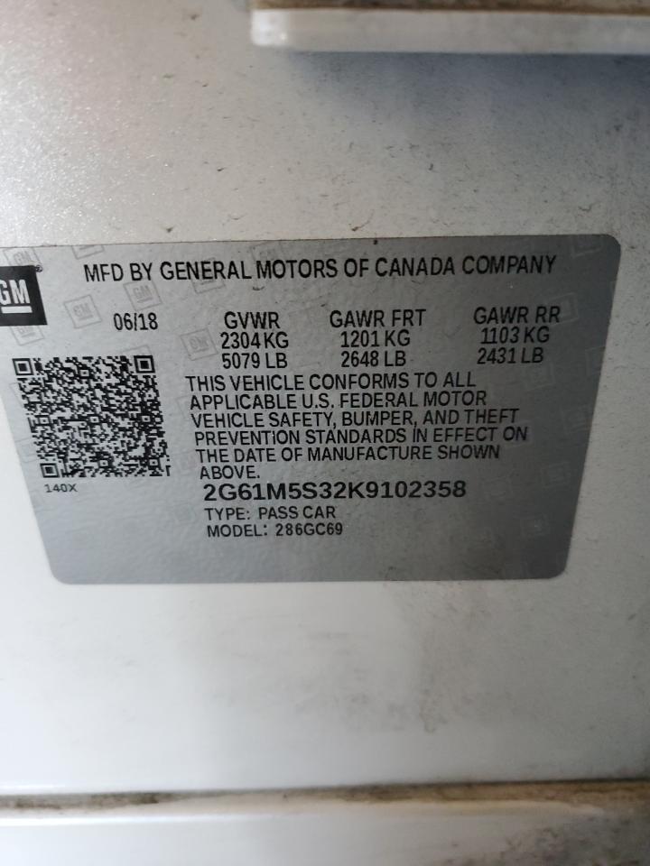 2019 Cadillac Xts Luxury VIN: 2G61M5S32K9102358 Lot: 62426325