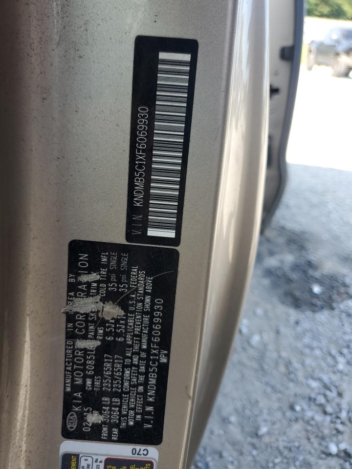 2015 Kia Sedona Lx VIN: KNDMB5C1XF6069930 Lot: 62943545