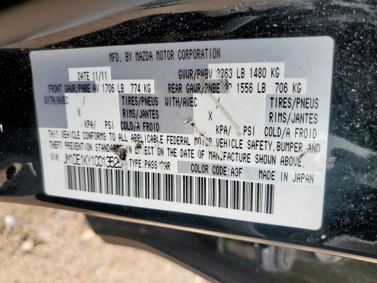 2012 Mazda Mazda2 VIN: JM1DE1KY1C0135259 Lot: 63136425