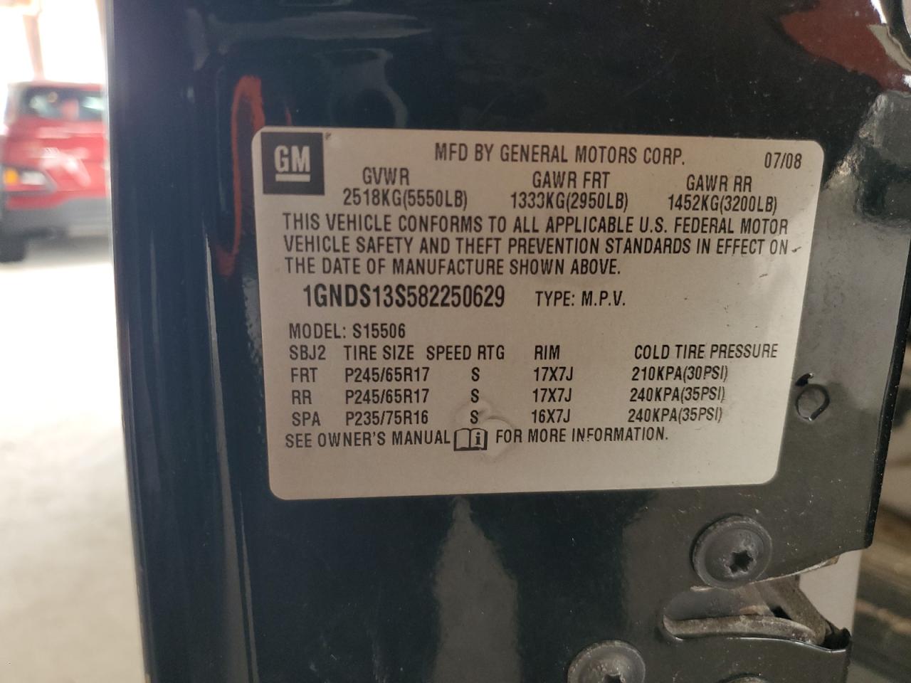 2008 Chevrolet Trailblazer Ls VIN: 1GNDS13S582250629 Lot: 58436125