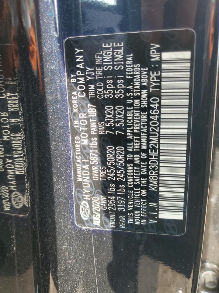 2021 Hyundai Palisade Sel VIN: KM8R3DHE2MU204640 Lot: 60719945