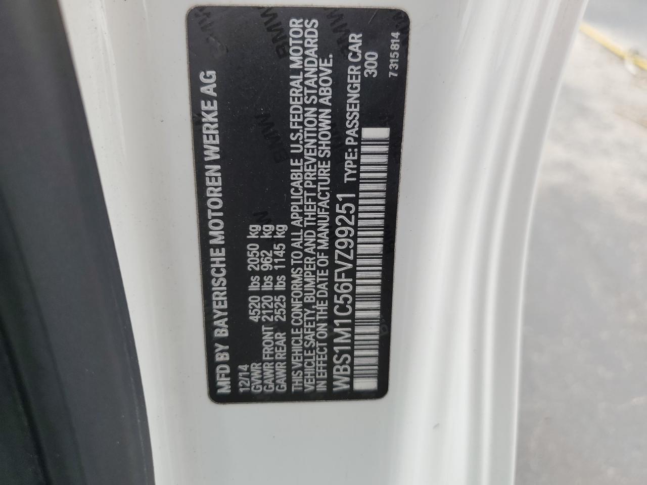 BMW M2 2015 VIN WBS1M1C56FVZ99251 фото 12