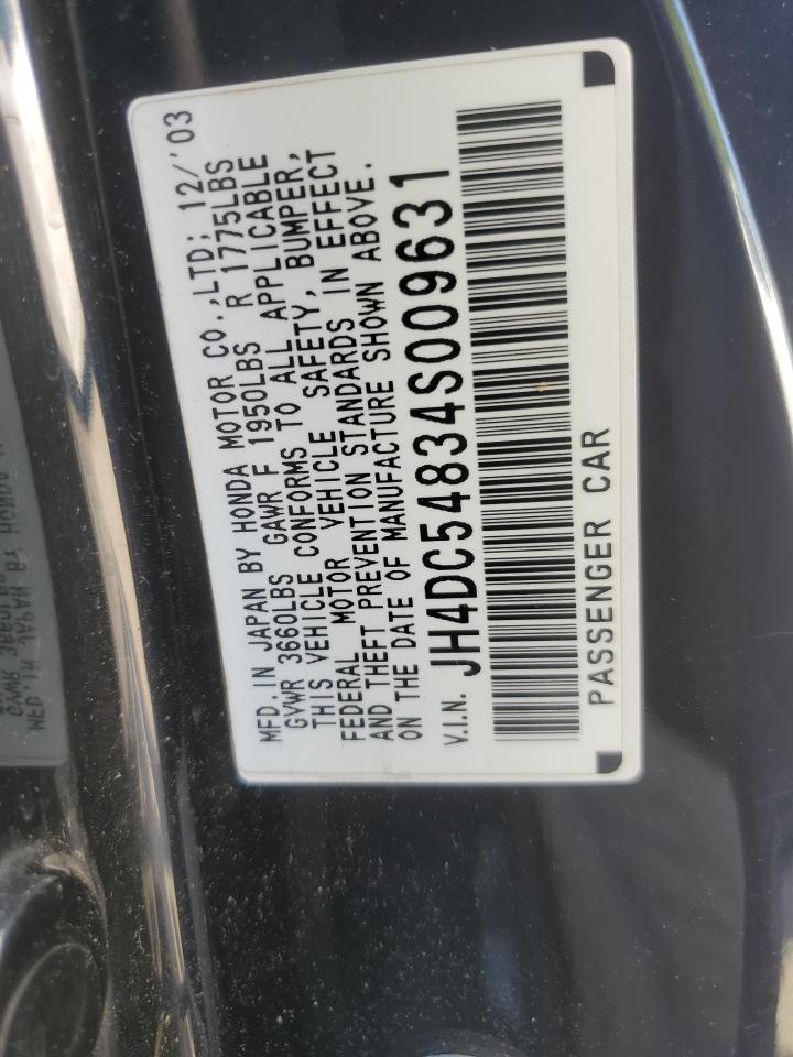 2004 Acura Rsx VIN: JH4DC54834S009631 Lot: 62095675