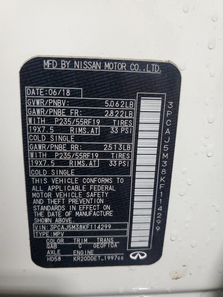 2019 Infiniti Qx50 Essential VIN: 3PCAJ5M38KF114299 Lot: 60541915