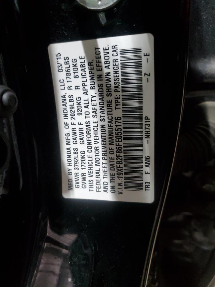 2018 Honda Civic Ex VIN: 19XFB2F86FE055176 Lot: 61971475