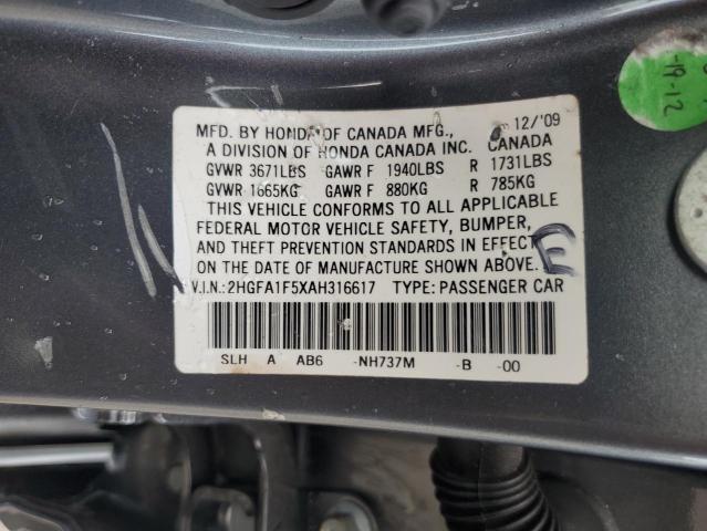 2010 HONDA CIVIC LX