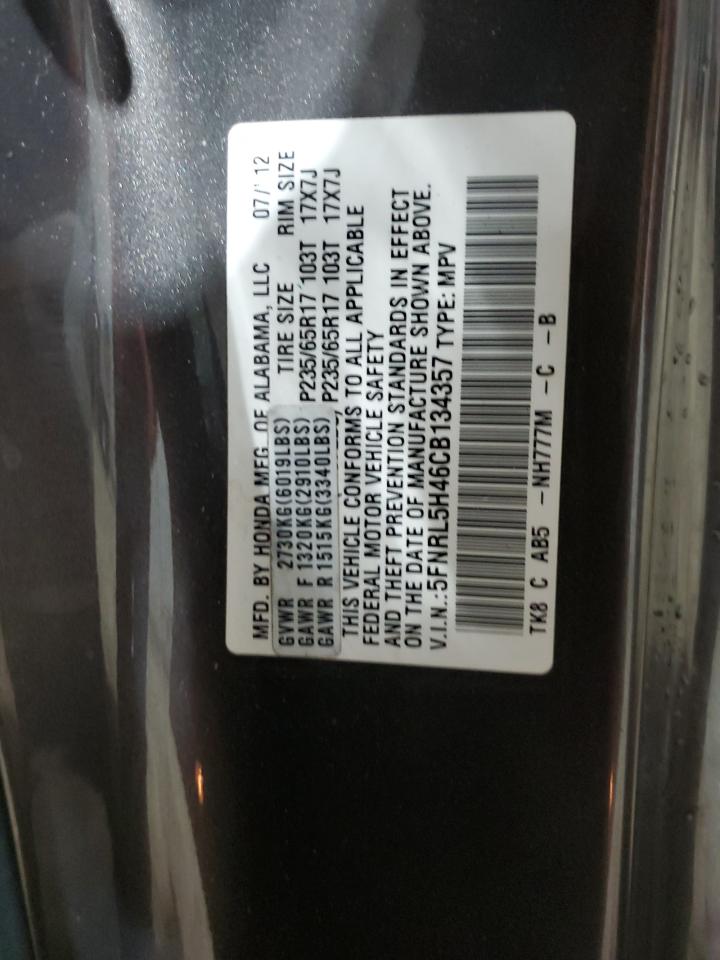 2012 Honda Odyssey Ex VIN: 5FNRL5H46CB134357 Lot: 61988415