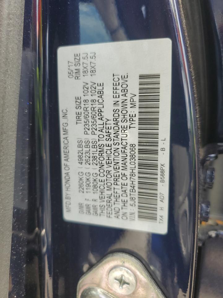 2017 Acura Rdx Advance VIN: 5J8TB4H78HL038068 Lot: 62412655