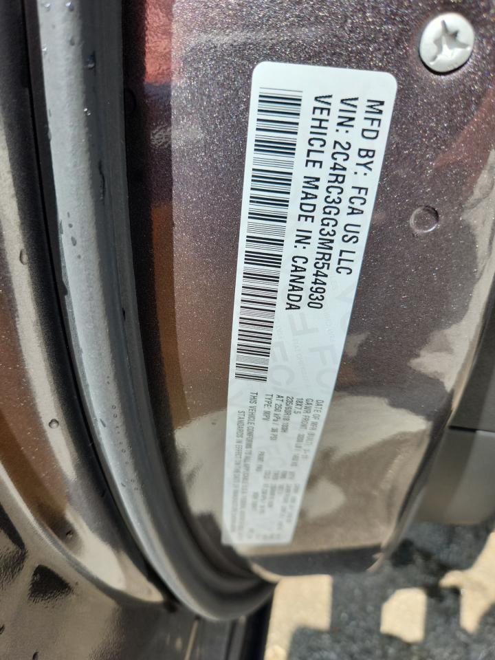 2021 Chrysler Pacifica Limited VIN: 2C4RC3GG3MR544930 Lot: 62482495