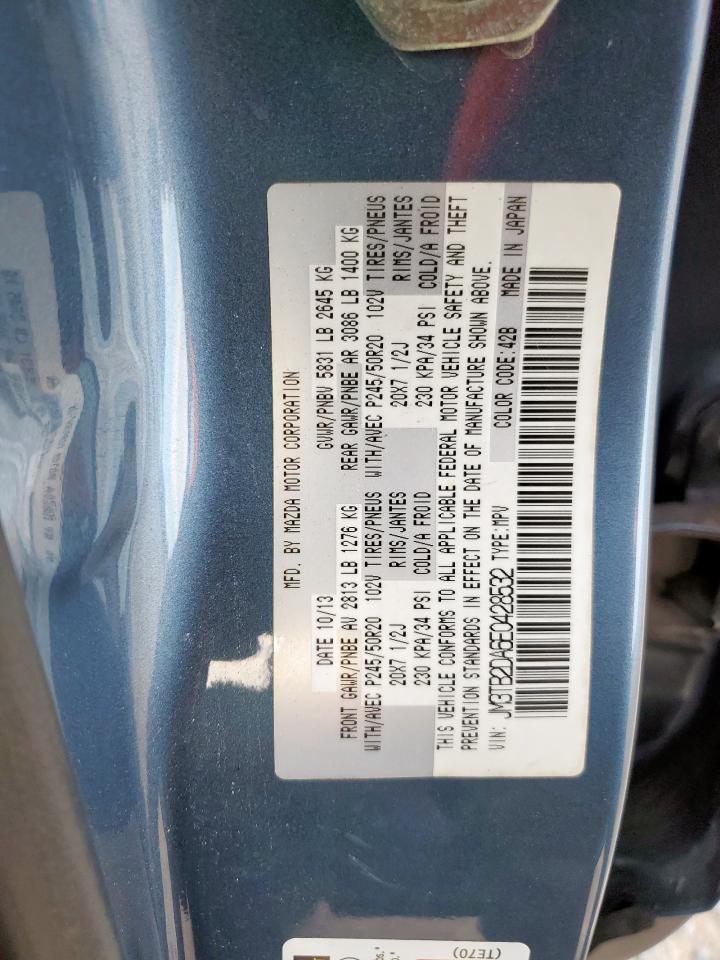 2014 Mazda Cx-9 Grand Touring VIN: JM3TB2DA6E0428532 Lot: 62188725