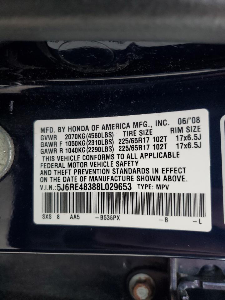 HONDA CRV 2008 VIN 5J6RE48388L029653 photo 13