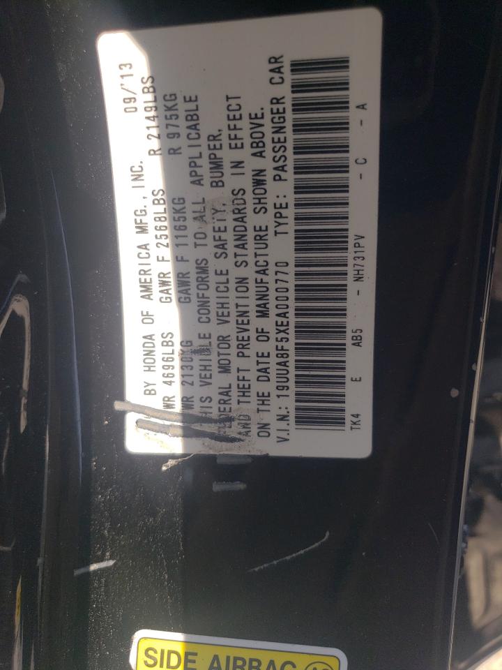 2014 Acura Tl Tech VIN: 19UUA8F5XEA000770 Lot: 62106065