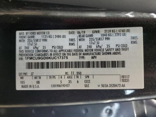 2019 FORD ESCAPE SE  