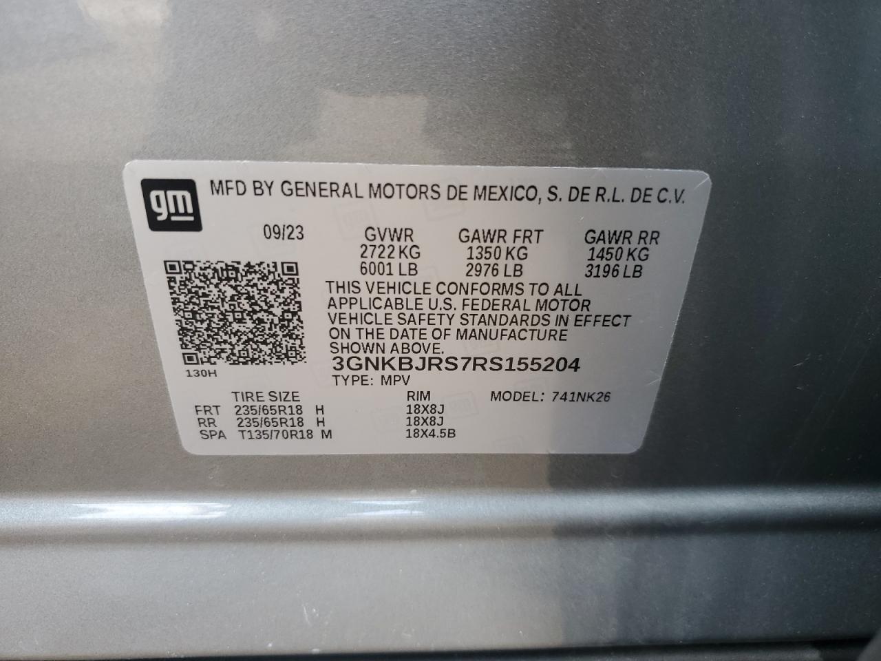 3gnkbjrs7rs155204 3GNKBJRS7RS155204 2024 Chevrolet Blazer 3Lt