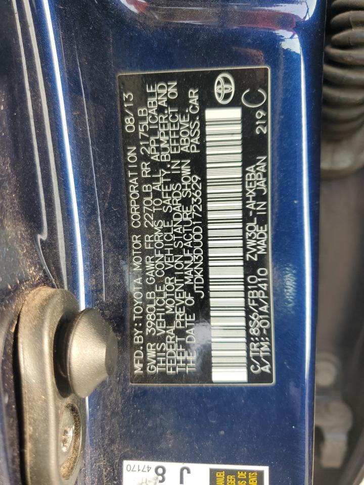 TOYOTA PRIUS 2013 VIN JTDKN3DU0D1723629 zdjęcie 13