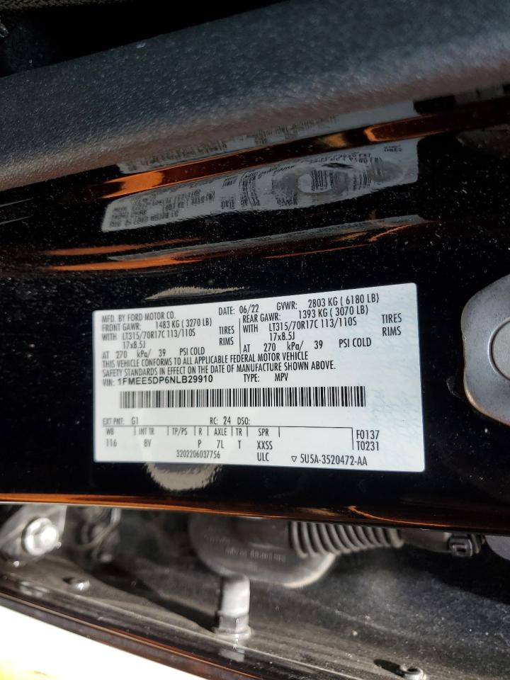 2022 Ford Bronco Base VIN: 1FMEE5DP6NLB29910 Lot: 63012245