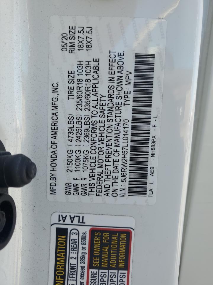 2020 Honda Cr-V Ex VIN: 5J6RW2H57LL014170 Lot: 61773265