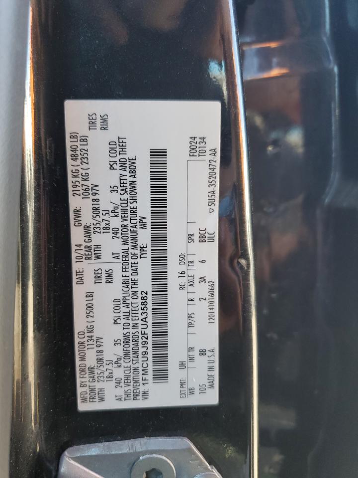 2015 Ford Escape Titanium VIN: 1FMCU9J92FUA35882 Lot: 61772205