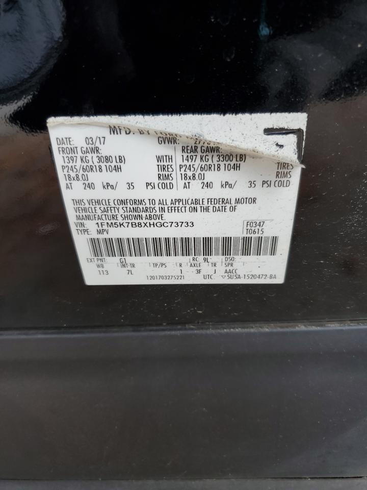 FORD EXPLORER 2017 VIN 1FM5K7B8XHGC73733 photo 13