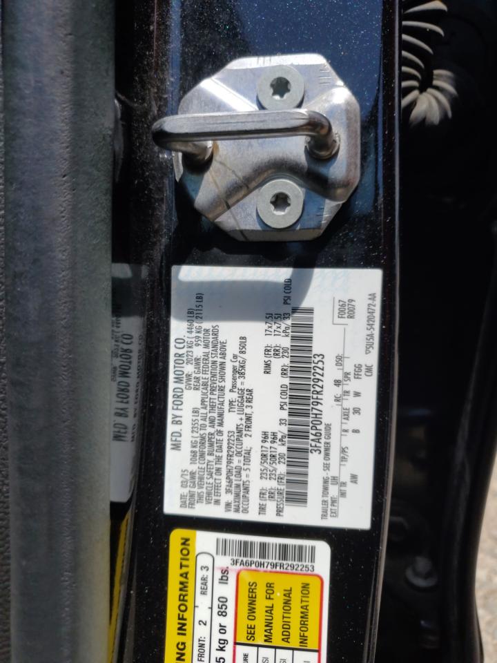 2015 Ford Fusion Se VIN: 3FA6P0H79FR292253 Lot: 63053995