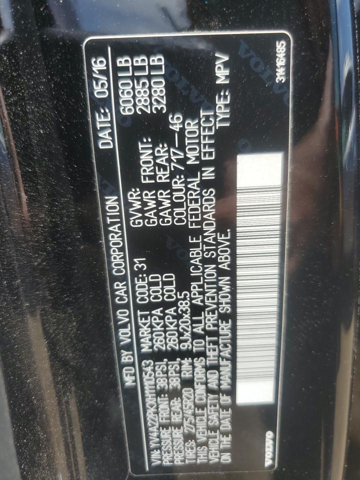 2017 Volvo Xc90 T6 VIN: YV4A22PKXH1110543 Lot: 60652865
