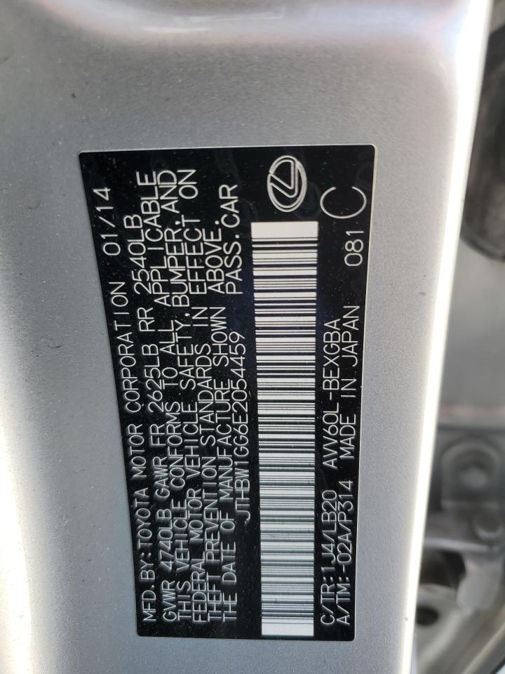 2014 Lexus Es 300H VIN: JTHBW1GG6E2054459 Lot: 62185285
