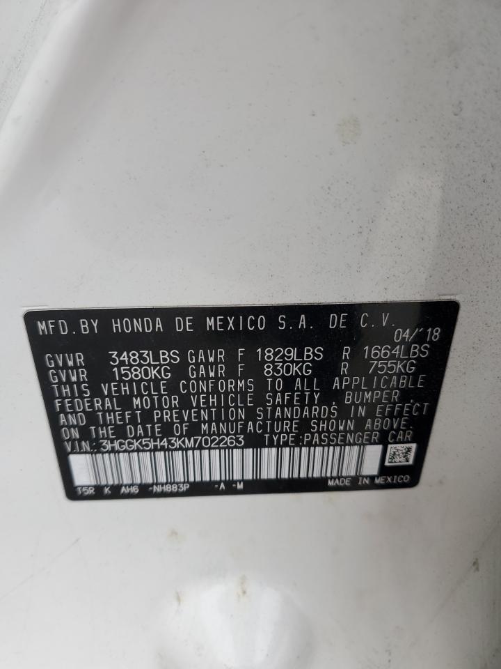 2019 Honda Fit Lx VIN: 3HGGK5H43KM702263 Lot: 65501745