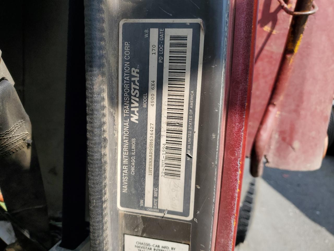 INTERNATIONAL 4000 SERIE 1995 VIN 1HTSHAAR9SH636427 фото 10