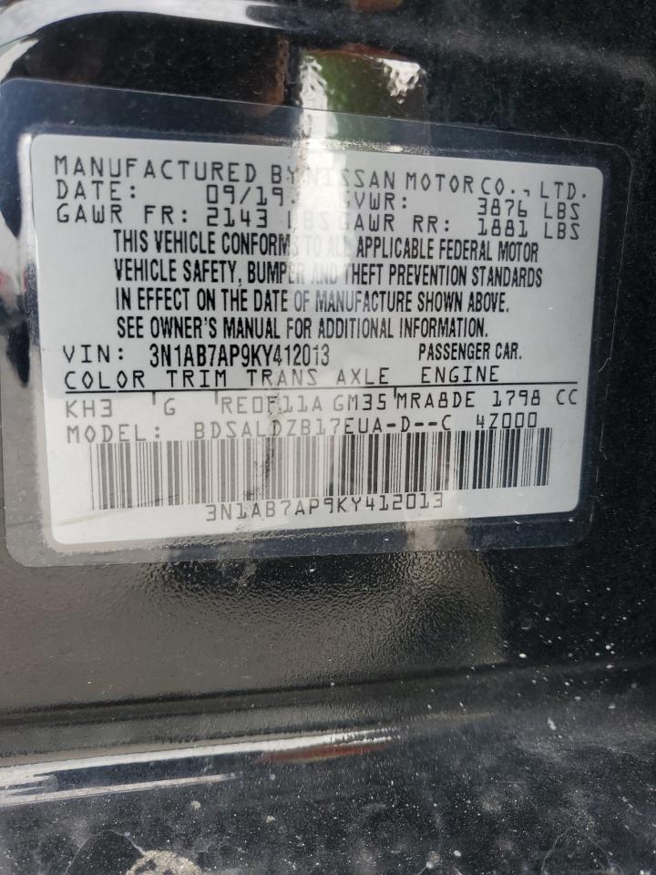 2019 Nissan Sentra S VIN: 3N1AB7AP9KY412013 Lot: 62367625