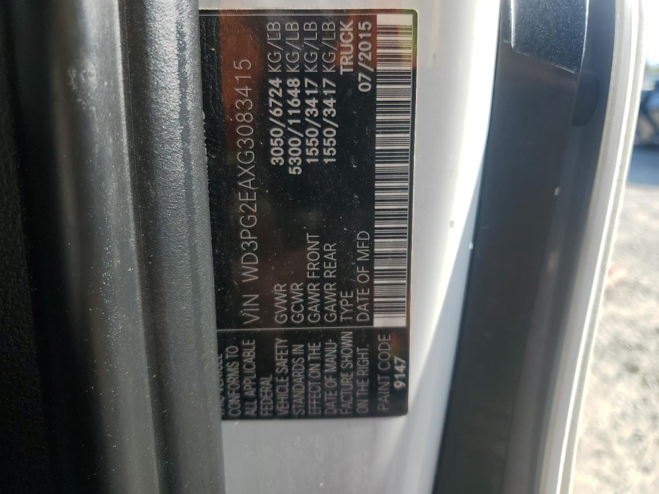 MERCEDES-BENZ METRIS 2016 VIN WD3PG2EAXG3083415 фото 12