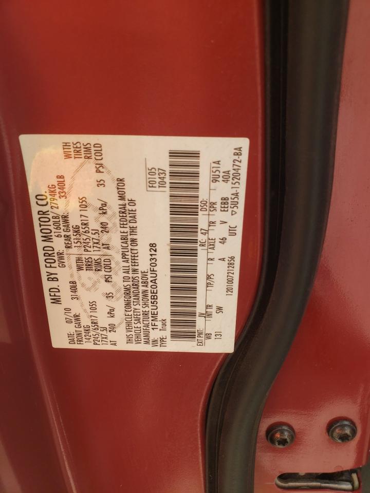 2010 Ford Explorer Sport Trac Xlt VIN: 1FMEU5BE0AUF03128 Lot: 62084325