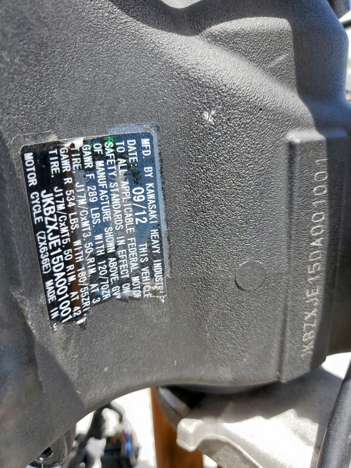 jkbzxje15da001001 JKBZXJE15DA001001 2013 Kawasaki Zx636 E