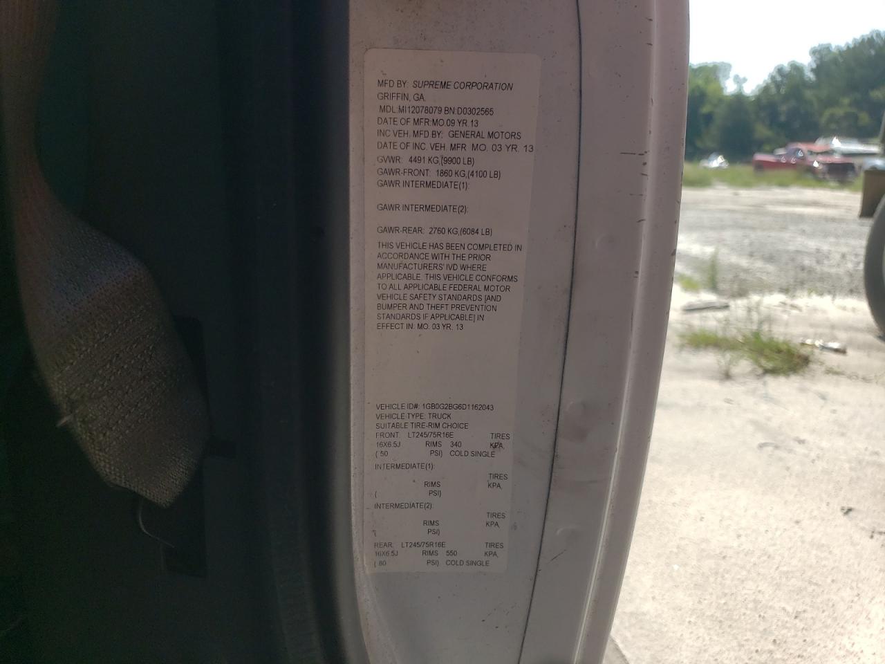 CHEVROLET EXPRESS 2013 VIN 1GB0G2BG6D1162043 zdjęcie 12