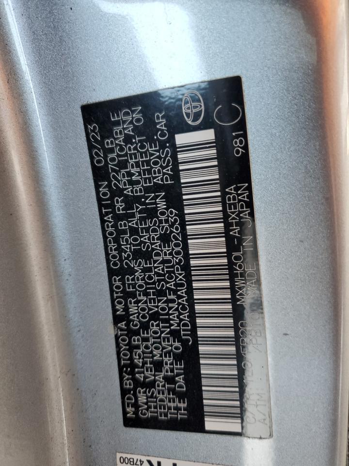2023 Toyota Prius Le VIN: JTDACAAUXP3002639 Lot: 63110335