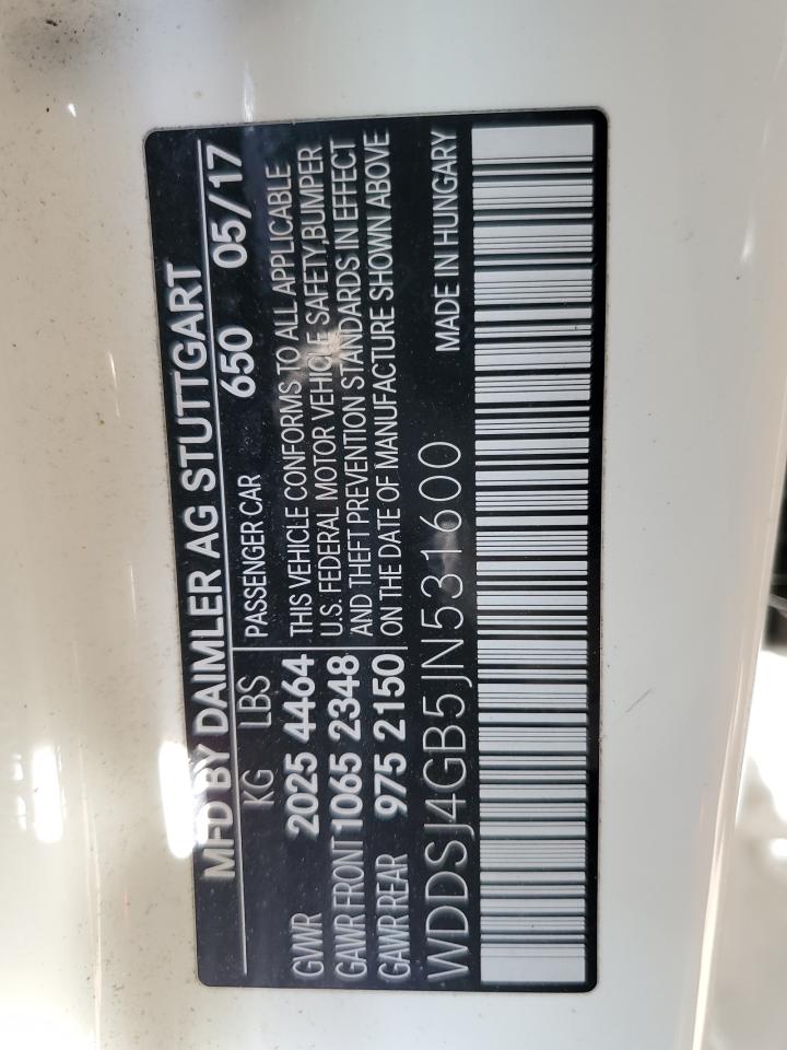 2018 Mercedes-Benz Cla 250 4Matic VIN: WDDSJ4GB5JN531600 Lot: 61187985