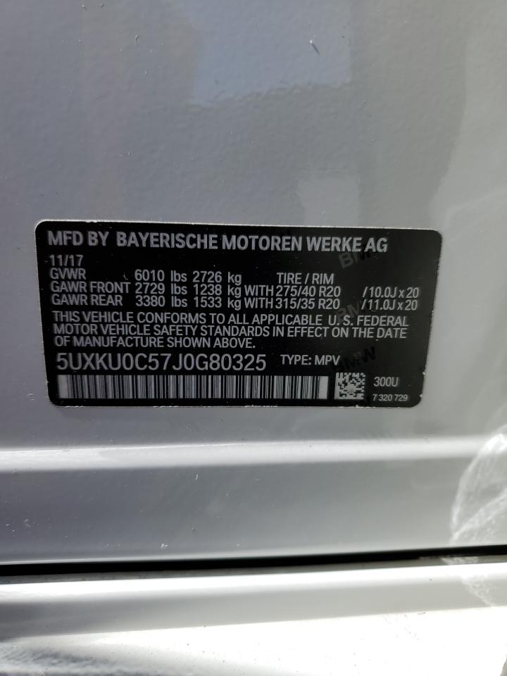 2018 BMW X6 Sdrive35I VIN: 5UXKU0C57J0G80325 Lot: 60733165