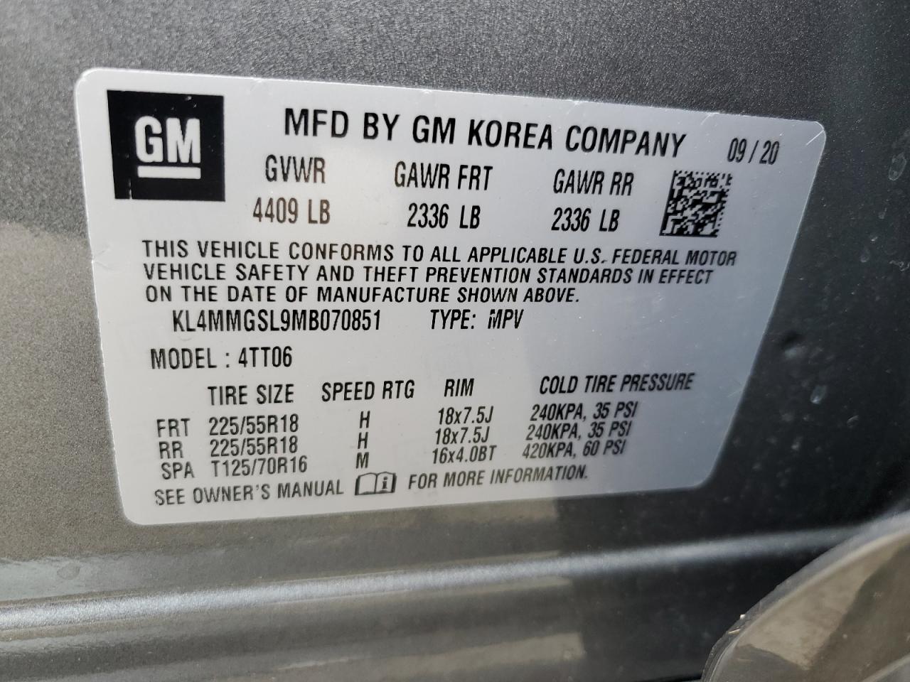 2021 Buick Encore Gx Essence VIN: KL4MMGSL9MB070851 Lot: 62537435