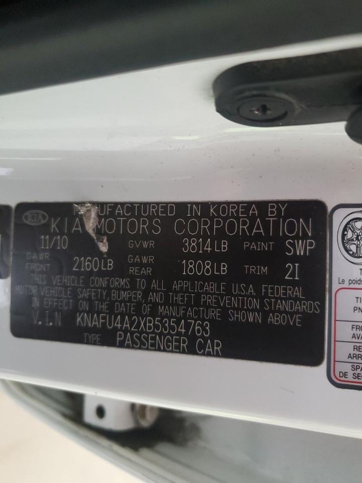 2011 Kia Forte Ex VIN: KNAFU4A2XB5354763 Lot: 60704165