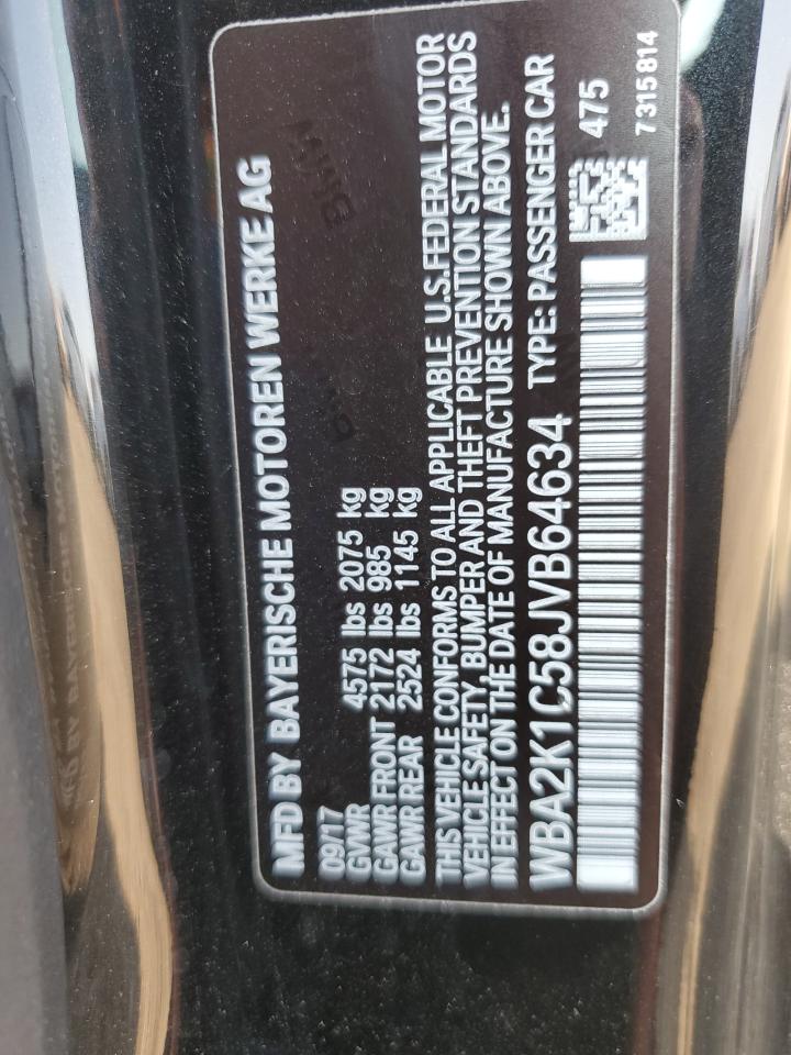 2018 BMW 230Xi VIN: WBA2K1C58JVB64634 Lot: 61145875