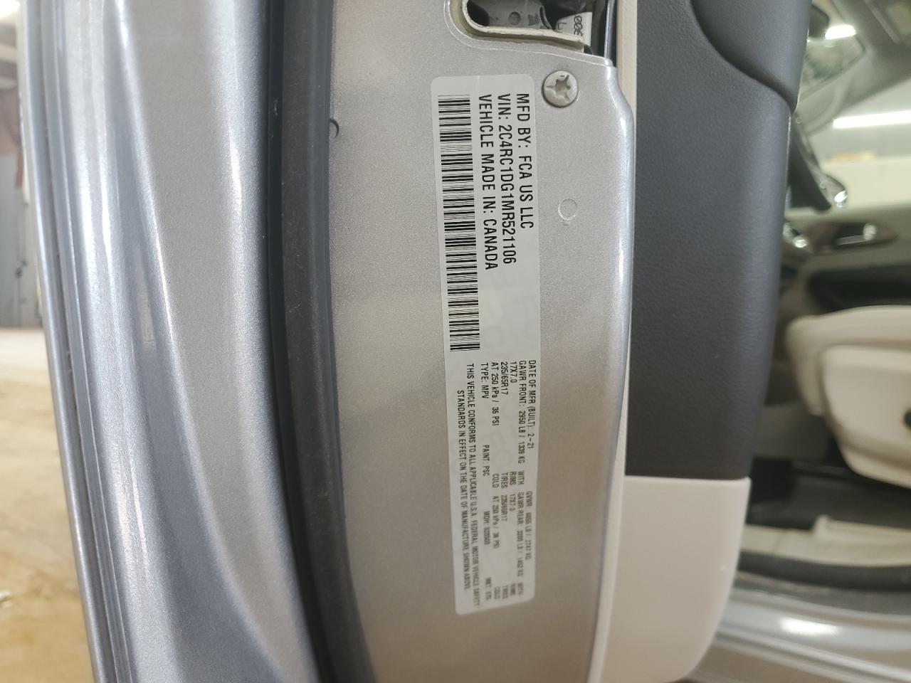 2021 Chrysler Voyager Lxi VIN: 2C4RC1DG1MR521106 Lot: 59984115