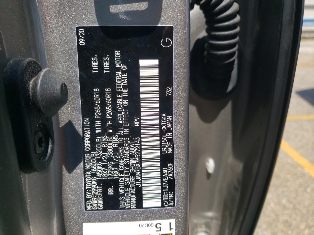 2021 Lexus Gx 460 Premium VIN: JTJAM7BX7M5272143 Lot: 61835155