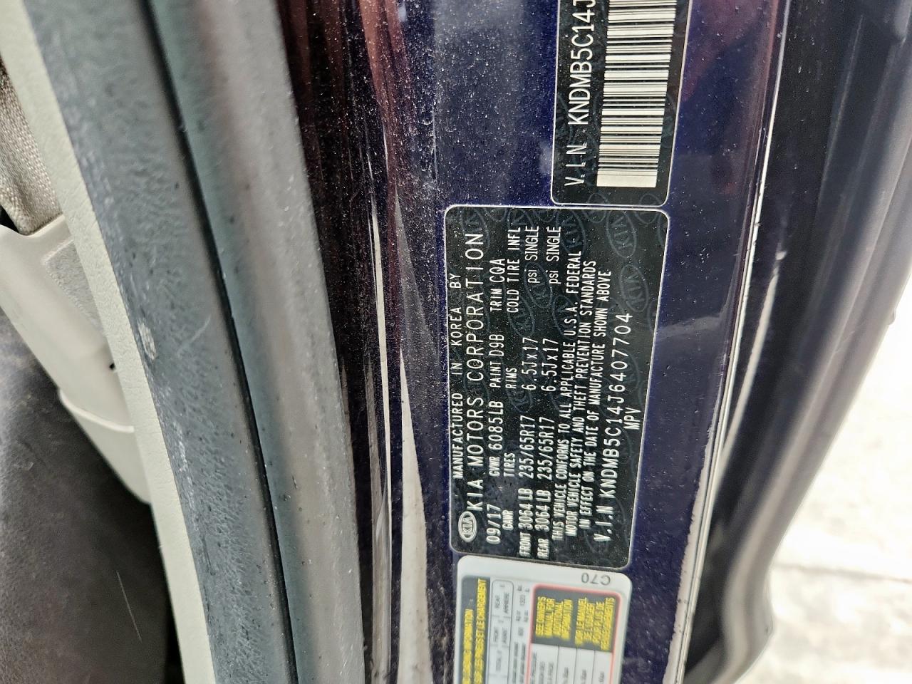 2018 Kia Sedona Lx VIN: KNDMB5C14J6407704 Lot: 60373405