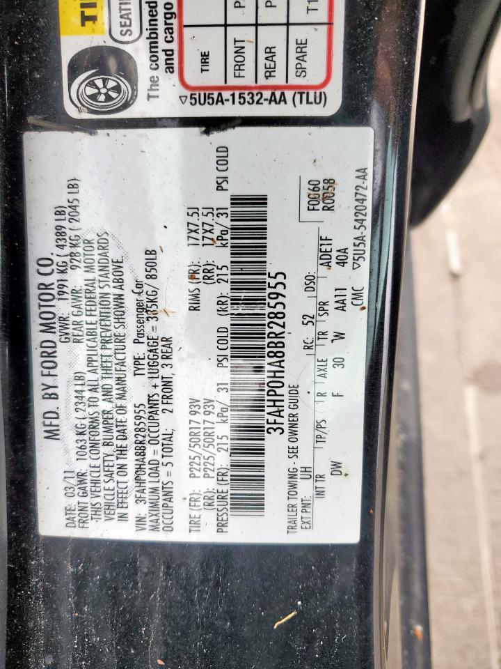 FORD FUSION 2011 VIN 3FAHP0HA8BR285955 фото 12