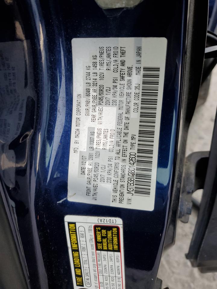 2008 Mazda Cx-9 VIN: JM3TB38V380142600 Lot: 62663605