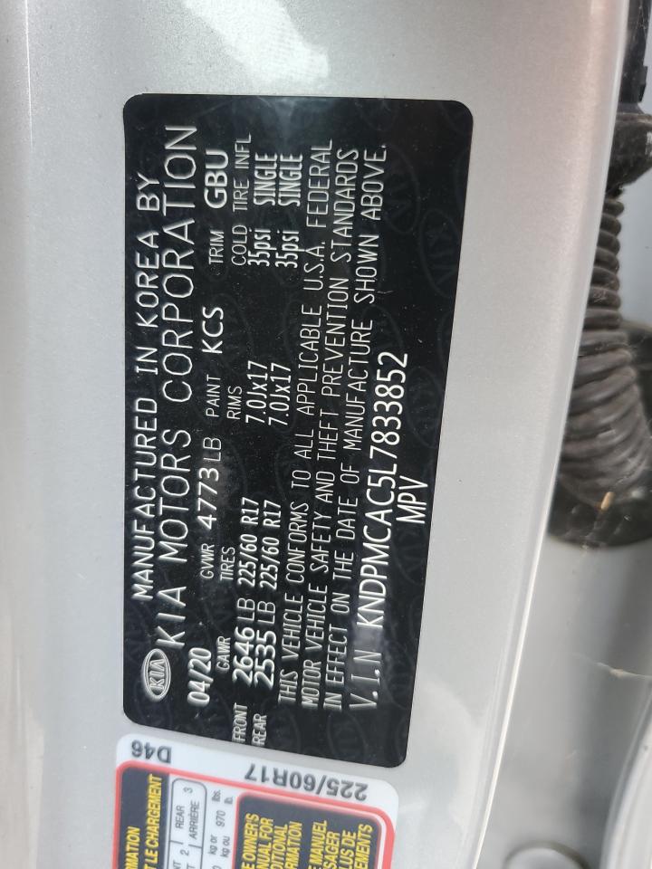 2020 Kia Sportage Lx VIN: KNDPMCAC5L7833852 Lot: 62337595
