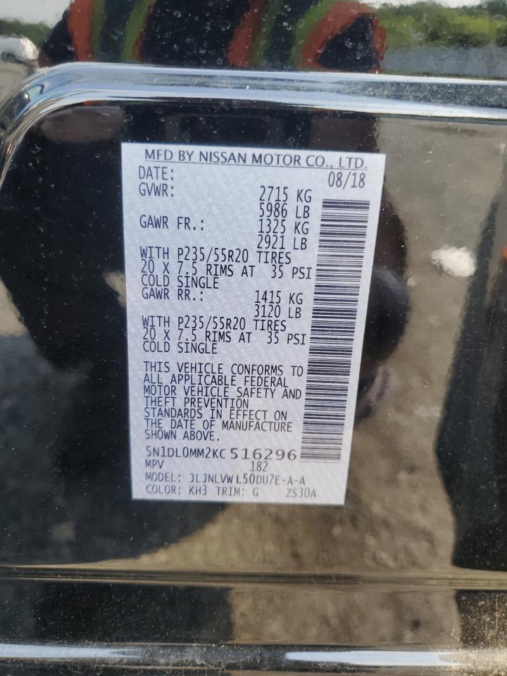 2019 Infiniti Qx60 Luxe VIN: 5N1DL0MM2KC516296 Lot: 63021455