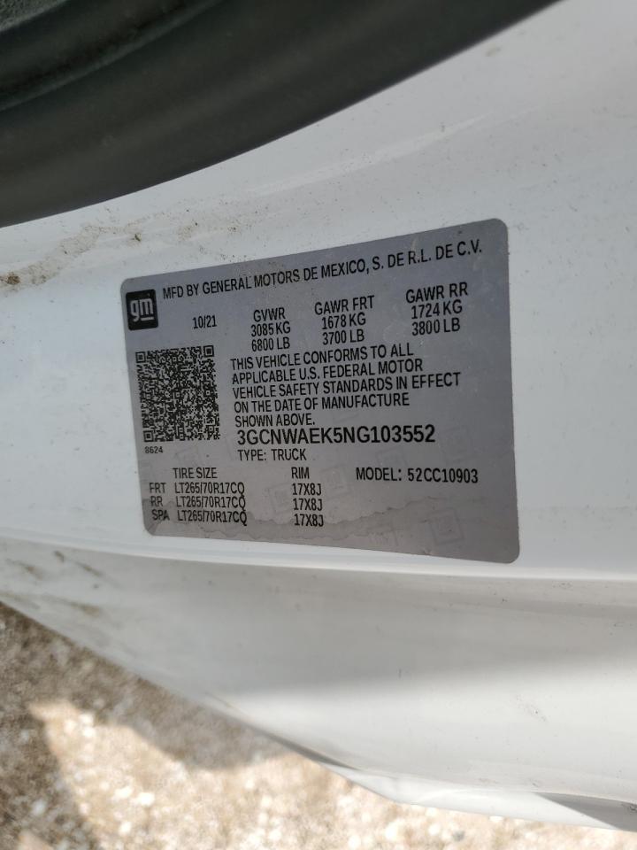 CHEVROLET ALL Models 2022 VIN 3GCNWAEK5NG103552 фото 12