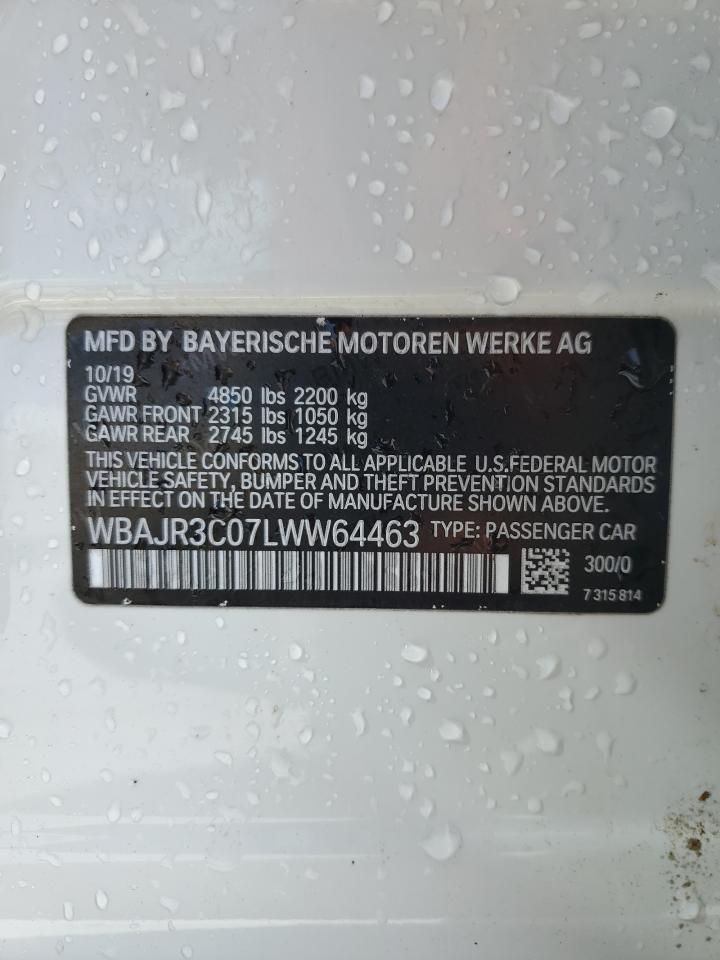 2020 BMW 530 I VIN: WBAJR3C07LWW64463 Lot: 60843685